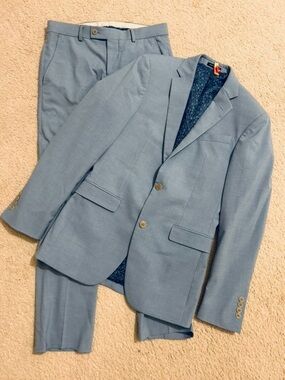 Light Blue Young Man Suit-